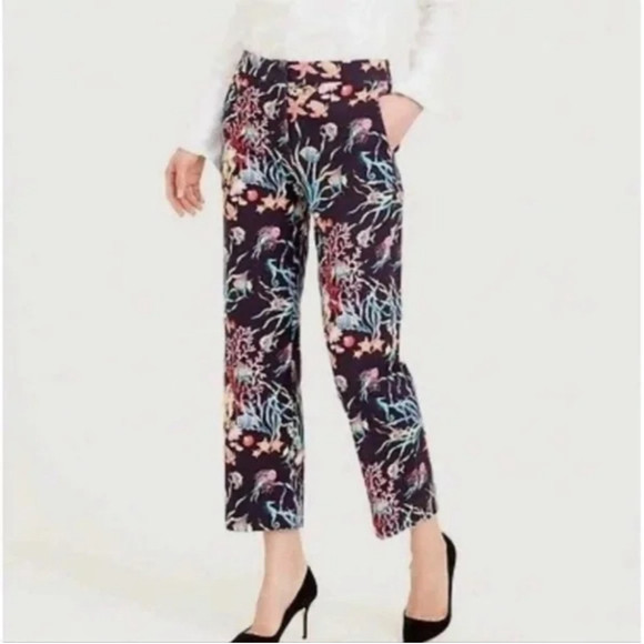 J. Crew Pants - J. Crew Coral Reef Cotton Colorful Dress Pants Size 2. Fish, Sea Horse, Turtles